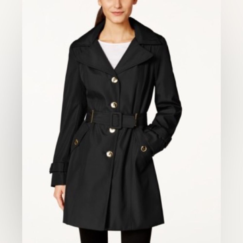 Calvin Klein Black Trench Coat with Belt